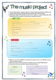 English Worksheet: The Music Project