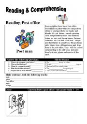 English worksheet: Reading and Comprehension