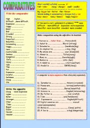 English Worksheet: comparatives