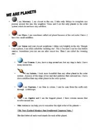 English worksheet: Know your planets