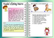 English Worksheet: Peoples Eating Habits
