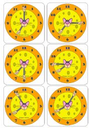 English Worksheet: Telling the Time with Tino Topolino - Flashcards (Picture cards & Word Cards) (Editable)