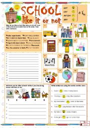 English Worksheet: SCHOOL - like it or not