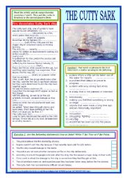 English Worksheet: The Cutty Sark (reading + passive voice practice)