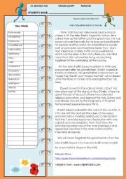 English Worksheet: Citizenship and civic responsibilities. Role Models ( HH the Late Sheikh Zayed )