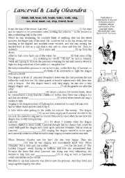 English Worksheet: Wales & King Arthur - Rescue the Princess (Lanceval and Lady Oleandra) - Reading Comprehension & Mixed Past Tenses ( Past Simple / Continuous - Past Perfect / Continuous & Passive) + Key EDITABLE