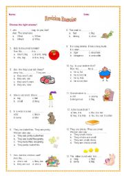 English Worksheet: Review on Adjective
