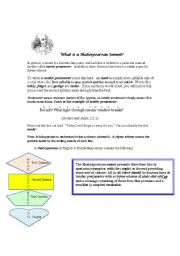 English Worksheet: What is a Shakespearean Sonnet?