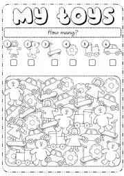 English Worksheet: How many toys?