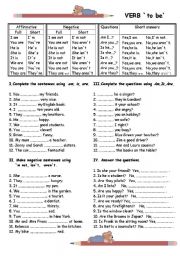 English Worksheet: Verb to be