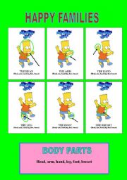 English Worksheet: HAPPY FAMILIES WS#1 Barts body parts