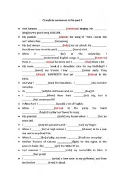 fill in the blanks irregular verbs in the past