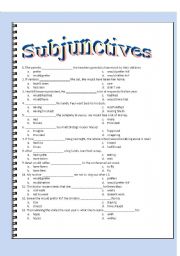 English Worksheet: Subjunctive Multiple Choice - Key Included