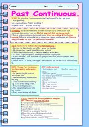  THE PAST CONTINUOUS  TENSE