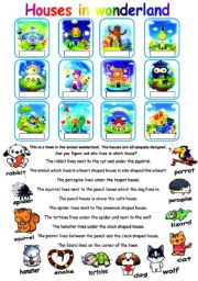 English Worksheet: Simple logic with animal and houses