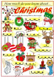 English Worksheet: CHRISTMAS VOCABULARY