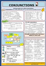 English Worksheet: CONJUNCTIONS