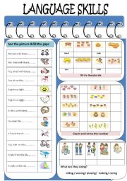 English Worksheet: Language Skills