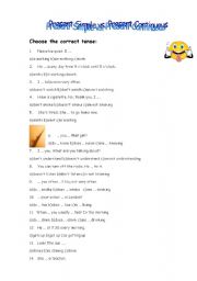 English Worksheet: Present Simple vs. Present Continuous