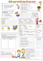 English Worksheet: Revision for beginners