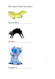 English Worksheet: Learning colours