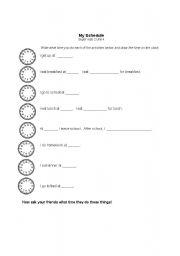 English worksheet: Unit 4 Time Practice