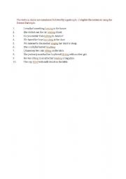 English Worksheet: Participles