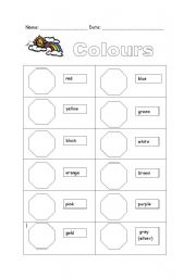 English worksheet: Colours Pictionary