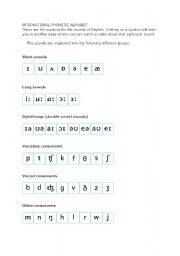 English worksheet: nternational phonetic alphabet (bbc)