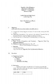 English Worksheet: Comparison and Contrast