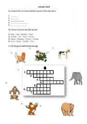 English worksheet: animals