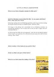 English Worksheet: Movie Little Miss Sunshine