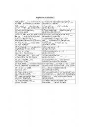 English Worksheet: Adjective or Adverb worksheet.doc