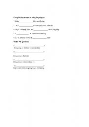 English Worksheet: Be Going To Exercise