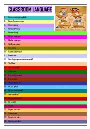 CLASSROOM LANGUAGE (2 PAGES)