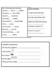 English worksheet: VERB TO BE