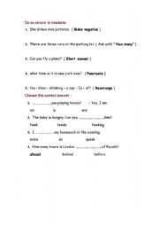 English worksheet: general excercises