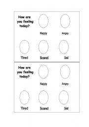 English Worksheet: How are you feeling today?