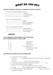 English worksheet: what do you do?