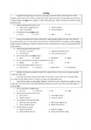 English Worksheet: reading