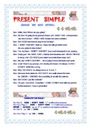 English Worksheet: Present Simple - practice