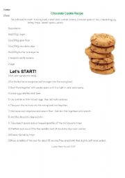 English Worksheet: Cookie recipe for quantifiers