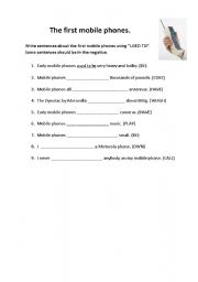 English worksheet: Mobile phones over the years 