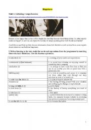 English Worksheet: Happiness