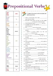 English Worksheet: Prepositional verbs