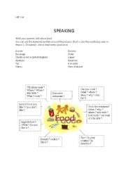 English worksheet: speaking about food