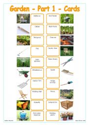 English Worksheet: Garden - Part 1 - Cards