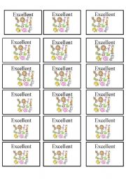 English Worksheet: excellent cards