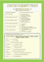 English Worksheet: Exercises - Simple Present Tense