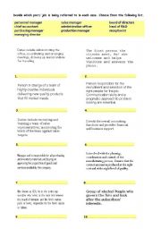 English Worksheet: Posts/ jobs in a company